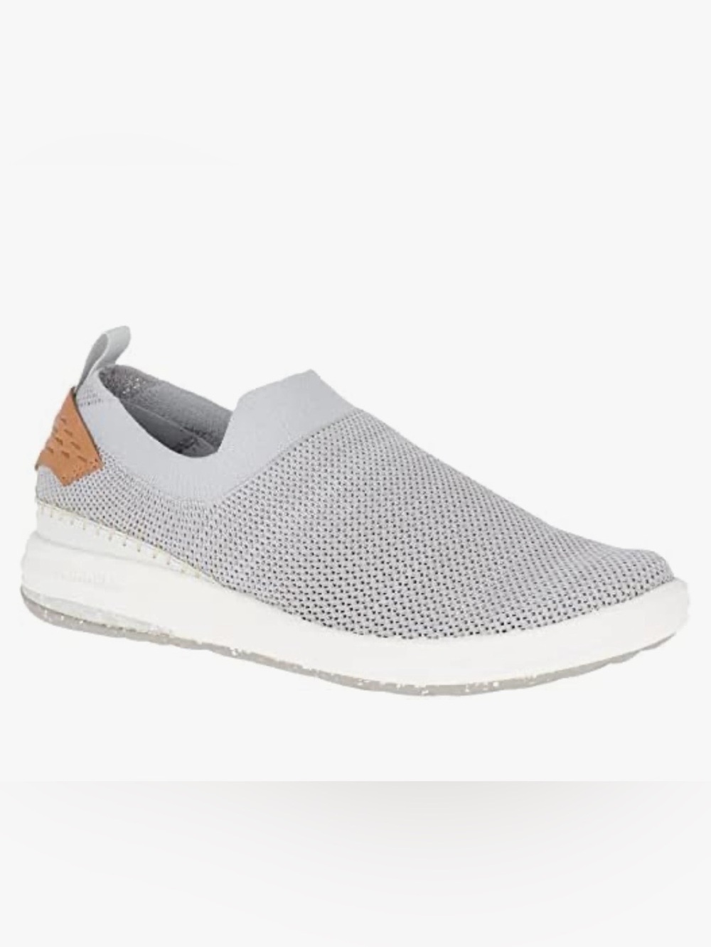 Merrell Men's Slip-On Knit Sneaker - Light Gray with Brown Accent brand new